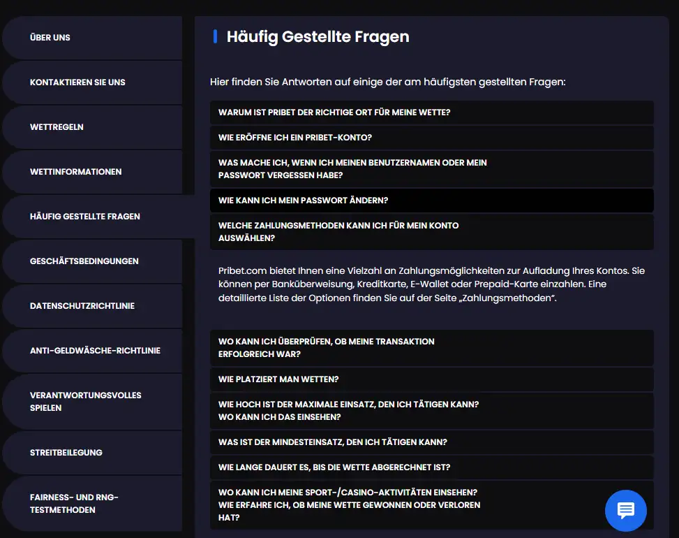 Kassenbereich von Pribet mit verfügbaren Zahlungswegen und Auswahl des Verfahrens